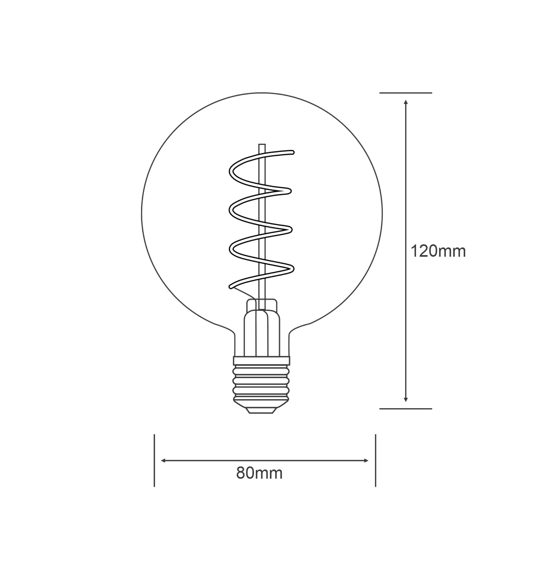 Classic Style LED 80mm E27 Dimmable 4W 2100K 120lm 4600061  Luxram Classic Style